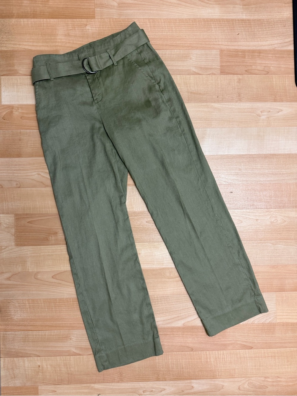 ✨ Banana Republic Belted Wide-Leg Linen Pants | Size 2 | Army Green